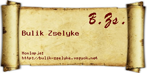 Bulik Zselyke névjegykártya